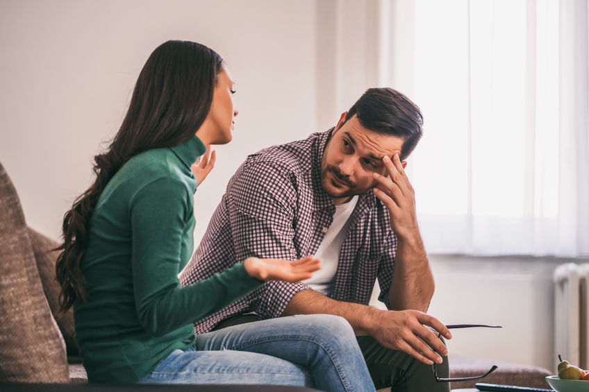 image of couple talking